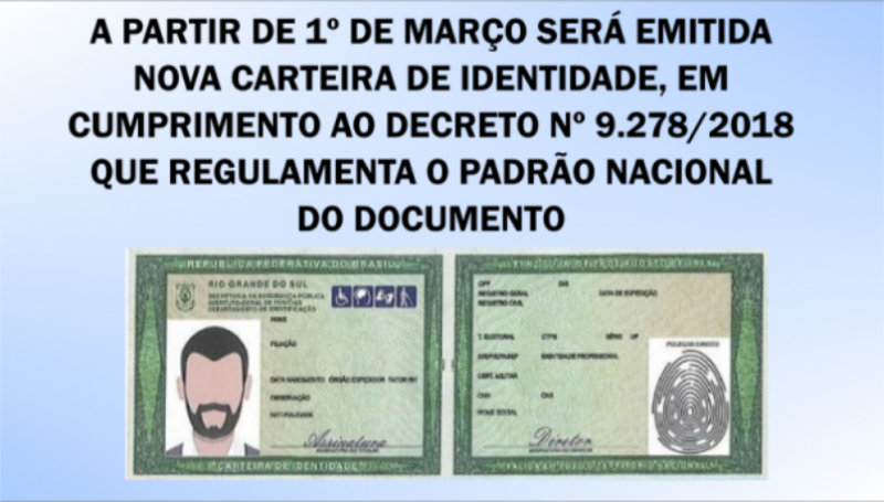 Conheça o novo modelo nacional de carteira de identidade que será adotado  pelo RS