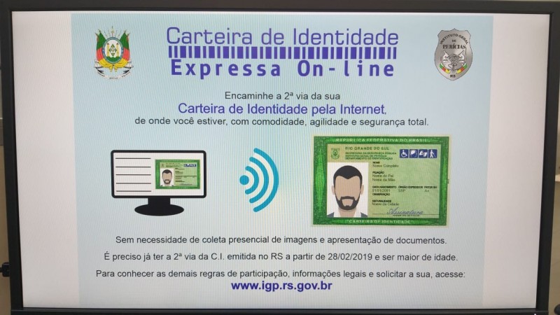  Novo serviço do IGP permite solicitação on line da Carteira de Identidade