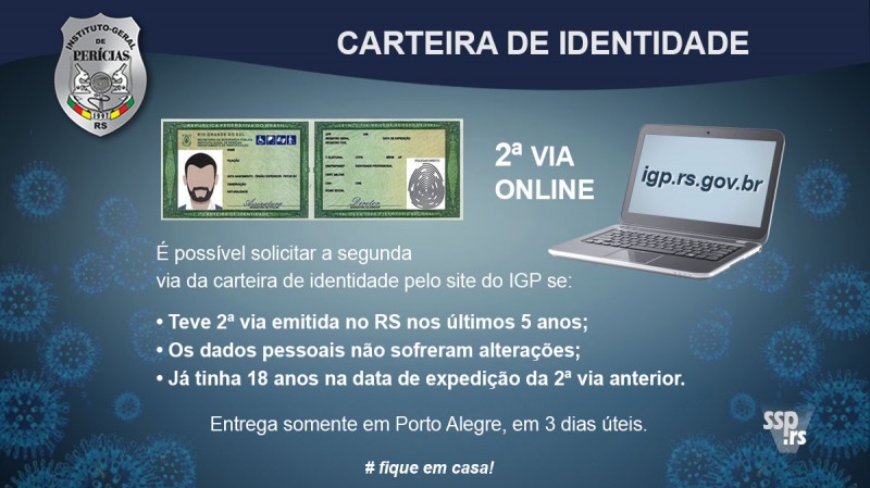2a via da identidade pode ser solicitada on line - IGP-RS