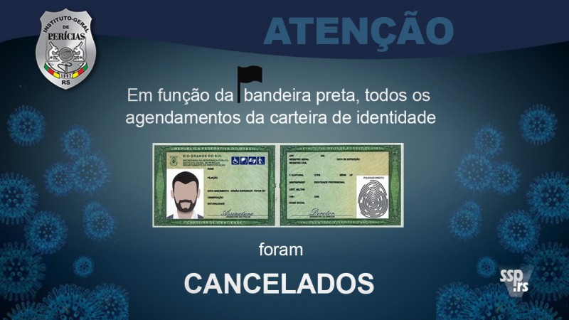 Bandeira preta altera atendimento para carteiras de identidade - IGP-RS