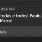 Mensagem do México enviada durante o evento
