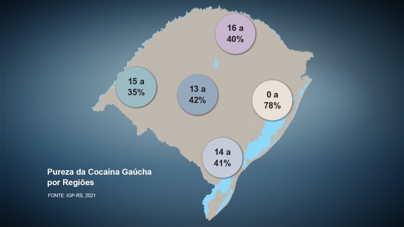 Mapa de distribuição da cocaína no RS