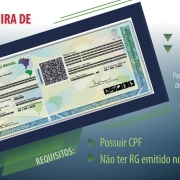 Cartaz sobre Nova Identidade. Requisitos Possuir CPF e não ter RG emitido no RS