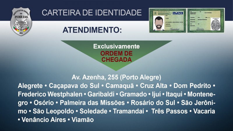 Agendamento de Carteiras de Identidade - IGP-RS